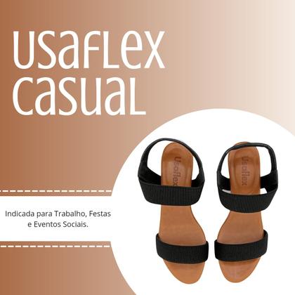 Imagem de Sandália Casual Feminina Usaflex Com Salto Bloco Médio Confortável Dia a Dia Fashion Trabalho Macio