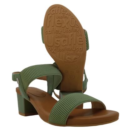 Imagem de Sandália Casual Feminina Usaflex Com Salto Bloco Médio Confortável Dia a Dia Fashion Trabalho Macio