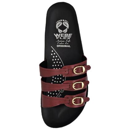 Imagem de Sandália Casual Feminino Ortopédica Conforto 3 Fivelas Anatômica