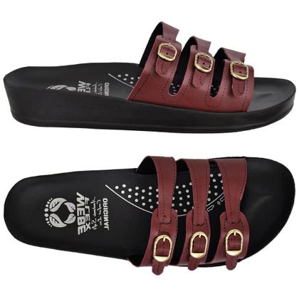 Imagem de Sandália Casual Feminino Ortopédica Conforto 3 Fivelas Anatômica