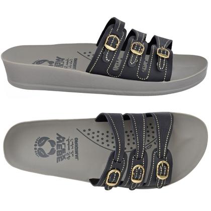 Imagem de Sandália Casual Feminino Ortopédica Conforto 3 Fivelas Anatômica