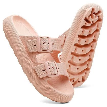 Imagem de Sandália Chinelo Nuvem Plataforma Tira Dupla Com Fivela Flat