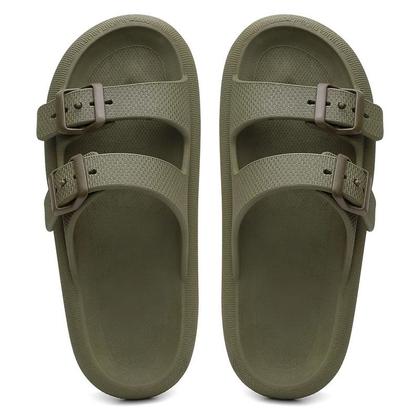 Imagem de Sandália Chinelo Nuvem Plataforma Tira Dupla Com Fivela Flat