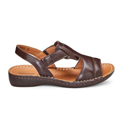 Imagem de Sandália com Elastico em Couro Cafe Levecomfort 