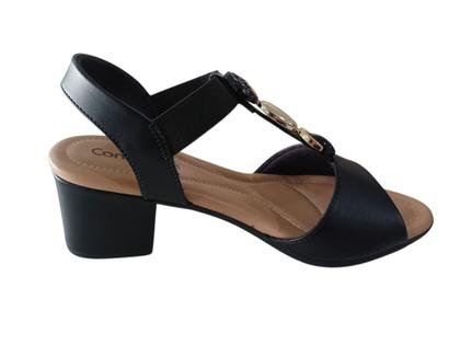Imagem de Sandália Comfortflex Feminino Salto Bloco 2557403 Preto