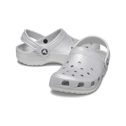 Imagem de Sandália crocs classic clog glitter infantil silver glitter