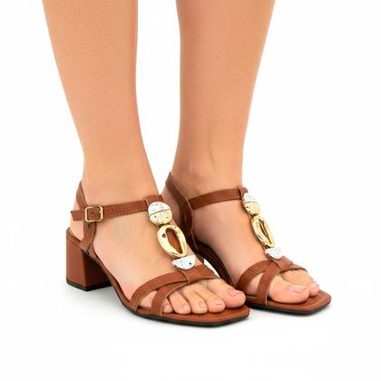 Imagem de Sandalia Dakota Original Salto Fivela Pedraria Feminino .41