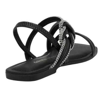 Imagem de Sandália Dakota Rasteira Preta com Brilhos Y7901