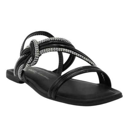 Imagem de Sandália Dakota Rasteira Preta com Brilhos Y7901