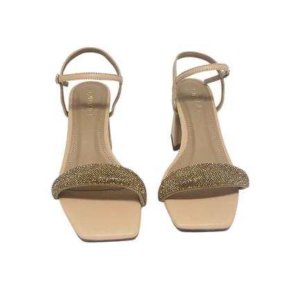 Imagem de Sandália Dalici Salto Bloco Com Stras