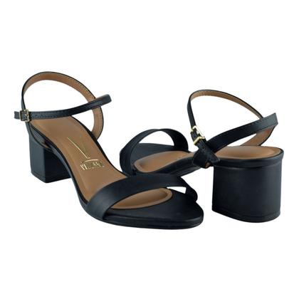 Imagem de Sandália de Salto Casual Feminino Vizzano 6291.900 Pelica Preto