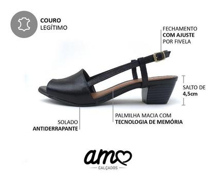 Imagem de Sandália de Salto em Couro Mimi Dourada - Amo Calçados