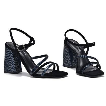 Imagem de Sandália de Salto Via Marte Preta Ref.: 22-14605-01