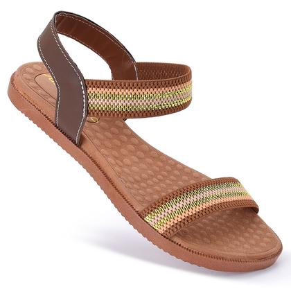 Imagem de Sandalia elastico feminina com traseira sandalha elástico bico redonda sola reta macia casual