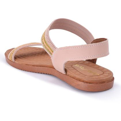 Imagem de Sandalia elastico feminina com traseira sandalha elástico bico redonda sola reta macia casual