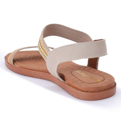 Imagem de Sandalia elastico feminina com traseira sandalha elástico bico redonda sola reta macia casual