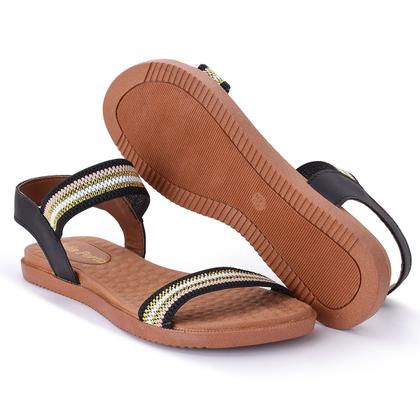 Imagem de Sandalia elastico feminina com traseira sandalha elástico bico redonda sola reta macia casual