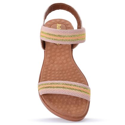 Imagem de Sandalia elastico feminina com traseira sandalha elástico bico redonda sola reta macia casual