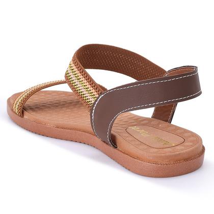 Imagem de Sandalia elastico feminina com traseira sandalha elástico bico redonda sola reta macia casual