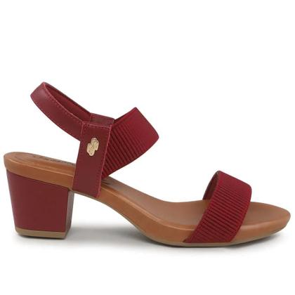 Imagem de Sandália Fem Usaflex Salto Bloco Elástico Vermelho Y8204020