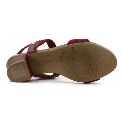Imagem de Sandália Fem Usaflex Salto Bloco Elástico Vermelho Y8204020