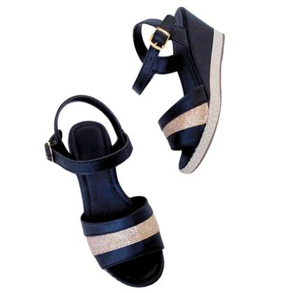 Imagem de Sandália Feminina AnaBela Salto Plataforma Modelo Peep Toe Elegante e Confortavel