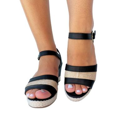 Imagem de Sandália Feminina AnaBela Salto Plataforma Modelo Peep Toe Elegante e Confortavel