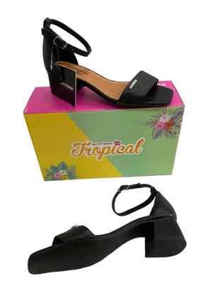 Imagem de Sandália feminina bottero 356705 em couro salto bloco baixo 4 cm