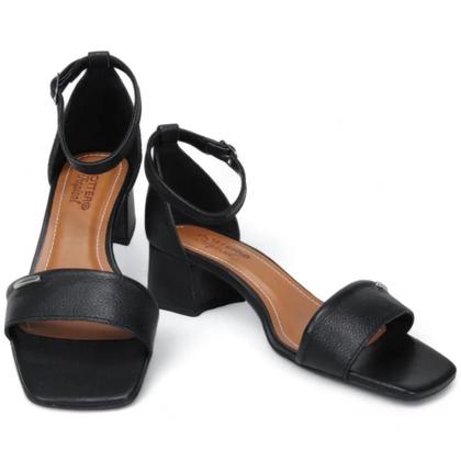 Sandália feminina bottero 356705 em couro salto bloco baixo 4 cm Imagem de Sandália feminina bottero 356705 em couro salto bloco baixo 4 cm