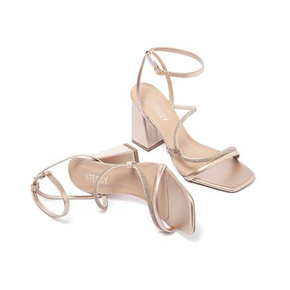 Imagem de Sandália Feminina Brilho Salto Alto Confortável Original Stessy shoes