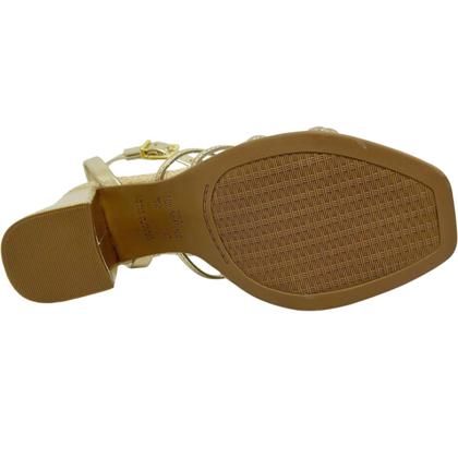 Imagem de Sandália Feminina Casual Social Dia a Dia Passeio com Detalhes Metalizados Salto Médio Grosso Ramarim 2541204