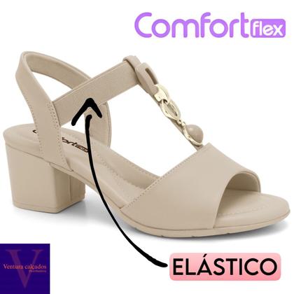 Imagem de Sandália feminina comfortflex elástico salto bloco tamanco