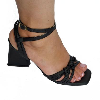 Imagem de Sandália Feminina Confort Salto Grosso Social Elegante