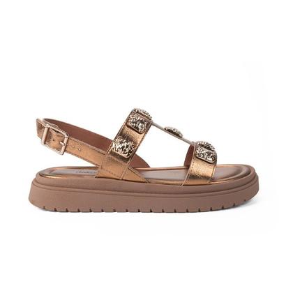 Imagem de Sandália Feminina Dakota Flatform Metalizada Y7822 Bronze