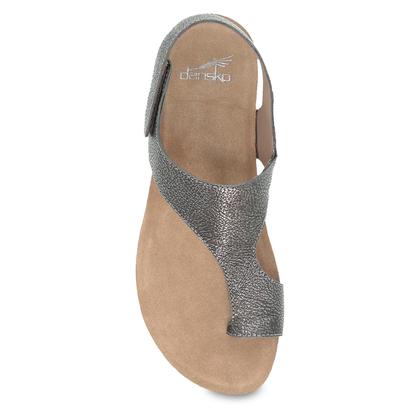Imagem de Sandália feminina Dansko Reece Pewter Metallic Memory Foam 5,5-6M