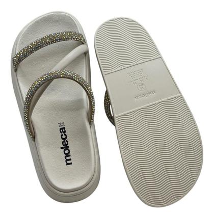 Imagem de Sandalia Feminina Flatform Brilho Strass Tira Moleca 5469.121.28277