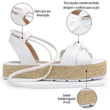 Imagem de Sandalia Feminina FlatForm de Amarrar Corda Original Plataforma Samdar