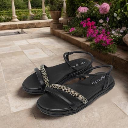 Imagem de Sandália Feminina Flatform Tira Strass Conforto Beira Rio