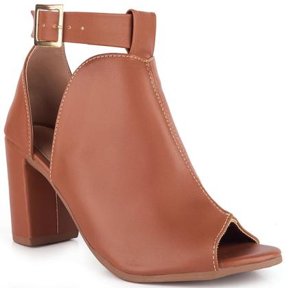 Imagem de Sandália Feminina Moda Casual Ankle Boots Fechada Salto Alto Grosso 7,5cm Tendência Antiderrapante