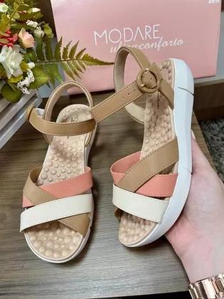 Sandália Feminina Modare Ortopédica Anabela Fivela UltraConforto - Main Image