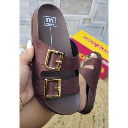 Imagem de Sandália Feminina Moleca Slide Anatômica com Tiras e Fivelas