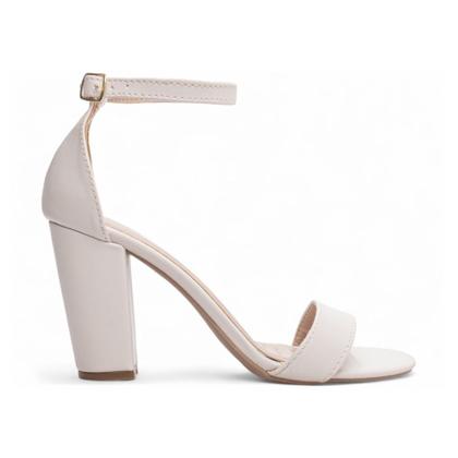 Imagem de Sandália Feminina Off White Salto Grosso 9cm 2402B