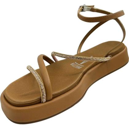 Imagem de Sandália Feminina Papete Casual Dia a Dia Passeio Tiras em Strass Conforto Vizzano 6506.107