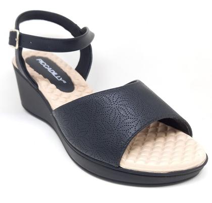 Imagem de Sandalia Feminina Piccadilly Anabela Ortopédica Esporão Leve Macia Confortável Joanete Casual Social