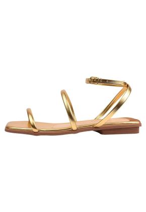 Imagem de Sandalia Feminina Rasteira Metalizada