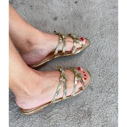 Imagem de Sandália Feminina Rasteira Moleca Flat com Detalhe de Laço