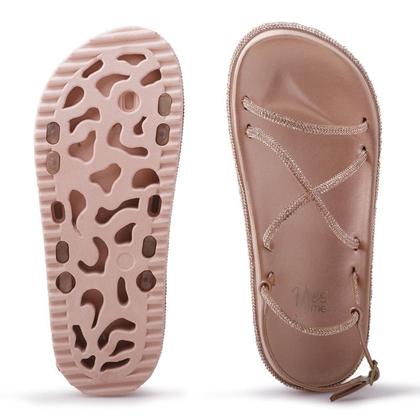 Imagem de Sandália Feminina Rasteira Papete Tiras Strass