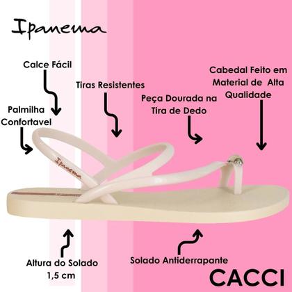 Imagem de Sandália Feminina Rasteira Pedraria Chic Glam Ring Ipanema