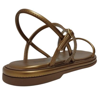 Imagem de Sandália Feminina Rasteira Quiz com Strass Ajuste em Fivela