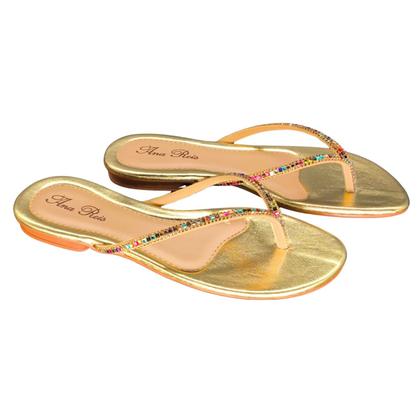 Imagem de Sandália Feminina Rasteira Strass Pedra de Dedo 702